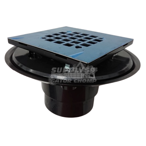 4" ABS Shower/Floor Drain With Stainless Steel Square Snap-In Strainer - Image 3