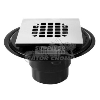 4" ABS Shower/Floor Drain With Stainless Steel Square Snap-In Strainer