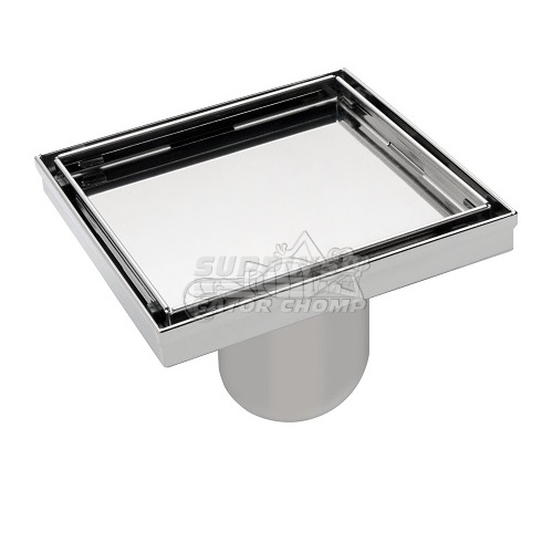 6" Square Tile-In Pattern Decorative Stainless Steel Shower Drain