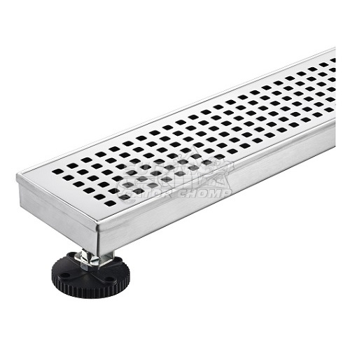 36" Square Grid Decorative Stainless Steel Linear Shower Drain - Image 2