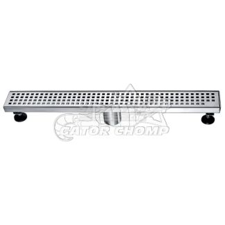 24" Square Grid Decorative Stainless Steel Linear Shower Drain