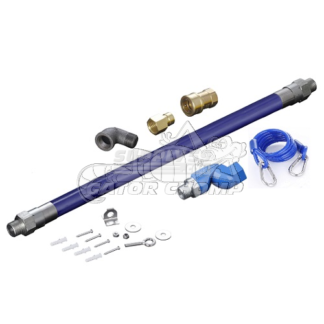 3/4" Stainless Steel Moveable Foodservice Gas Connector Kit (48" Length)