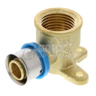 1/2" PEX Press x 1/2" Female Drop Ear Elbow With 3 Ears Attached Sleeve (10/Bag)