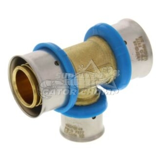 3/4" x 3/4" x 1/2" PEX Press Reducing Tee With Attached Sleeve (10/Bag)