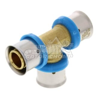 1/2″ PEX Press Tee With Attached Sleeve (10/Bag)