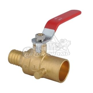 PEX x Sweat Ball Valve With Drain