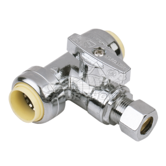 1/2" Push Connect Tee Ball Valve 1/4″ OD