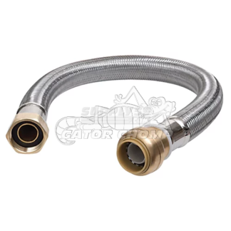 3/4" Push Fit x 3/4" FIP Braided Hose Water Heater Connector (18" Length)
