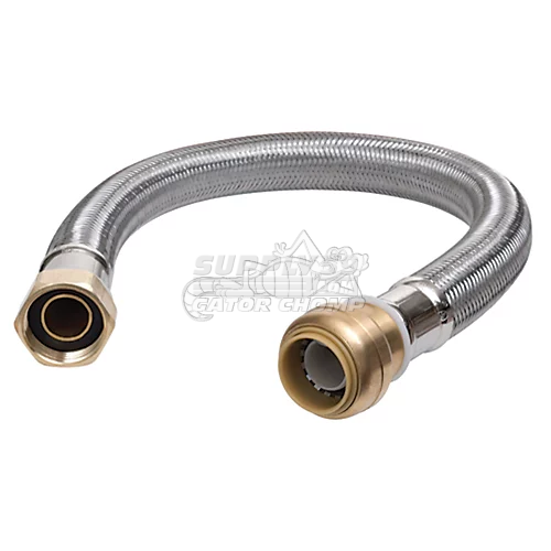 3/4″ Push Fit x 3/4″ FIP Braided Hose Water Heater Connector (18
