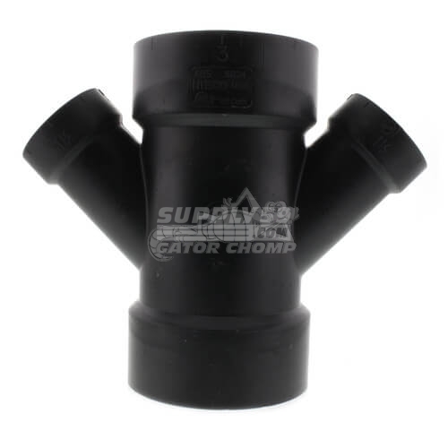 3" x 3" x 2" x 2" Hub ABS DWV 45° Double Wye