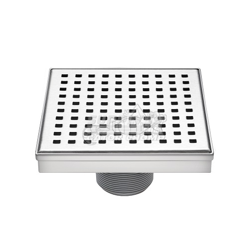 4" Square Grid Decorative Stainless Steel Shower Drain