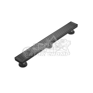 24" Square Grid Decorative Stainless Steel Linear Shower Drain Matte Black