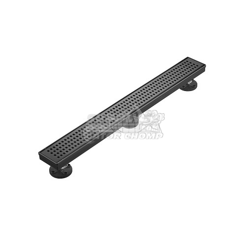 24" Square Grid Decorative Stainless Steel Linear Shower Drain Matte Black