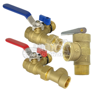 3/4" NPT Tankless Water Heater Service Valve Kit