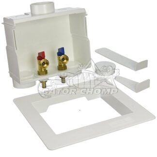 Washing Machine Outlet Box w/ 1/4″ Turn Brass Ball Valves (1/2″ PEX Crimp)