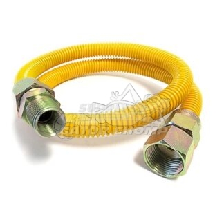 Yellow Coated Stainless Steel Gas Appliance Connector