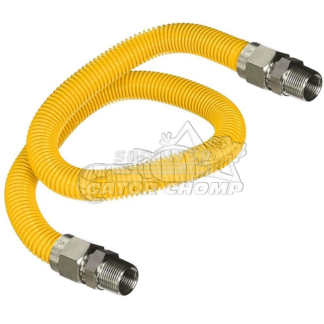 36" Yellow Coated Stainless Steel Gas Appliance Connector 1/2″ MIP x 1/2″ MIP